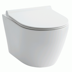 Studio rimless - V�gh�ngt toilet  - Hvid porcel�n - Inkl. s�de