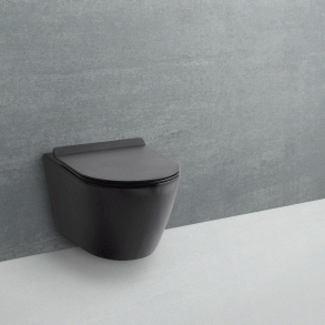 Studio rimless - Vghngt toilet  - Mat Sort porceln - Inkl. sde