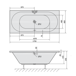 Badekar Viva Box 175x80