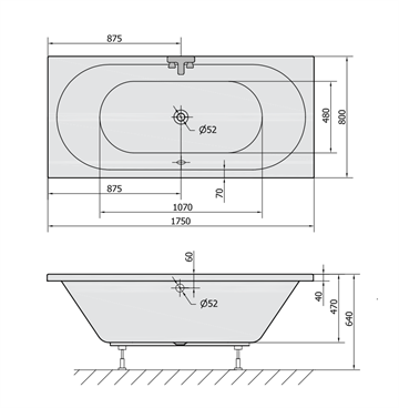 Badekar Viva Box 175x80