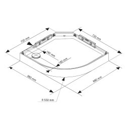 Breuer BR200 - Black edition - Afrundet brusekabine m. skyded�re - 90 x 90 cm