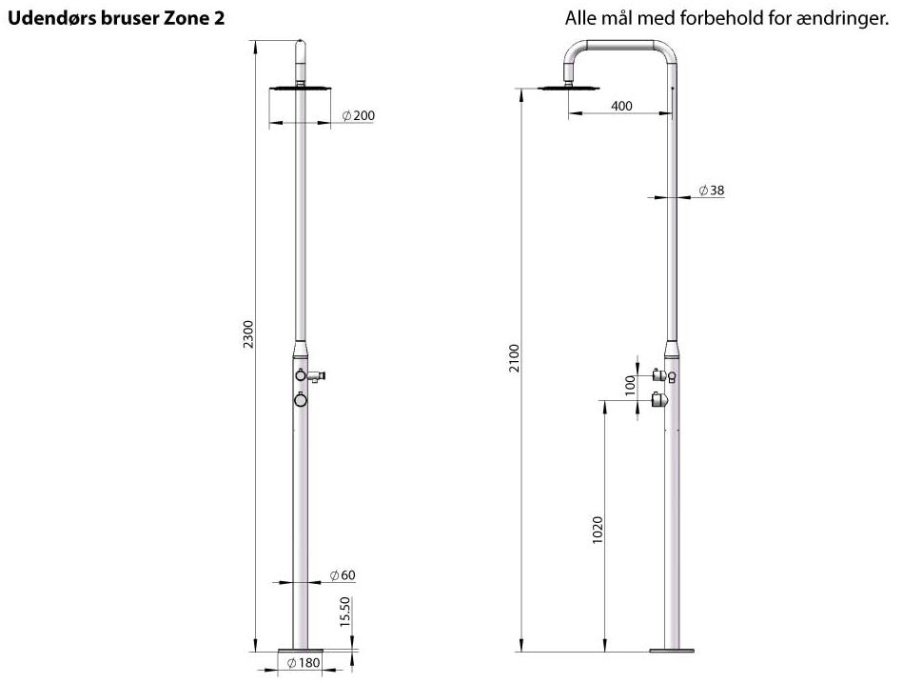 Two - Udend�rsbruser - koldt/varmt vand
