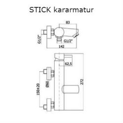 Paffoni Stick - Kar / Brusearmatur - Krom