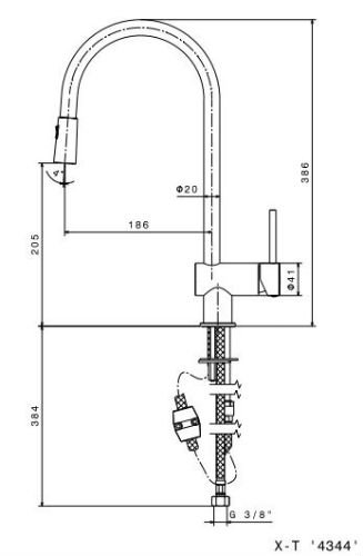 Newform XT 4344 armatur - med udtrk - Antracit