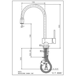 Newform XT 4345 kkkenarmatur - med udtrk - Brstet eller Krom