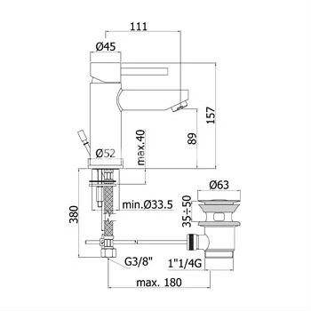 Paffoni Stick - Hndvaskarmatur m. lft op - Seniorgreb