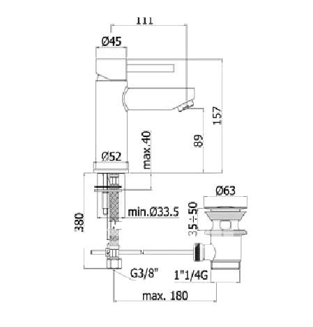 Paffoni Stick - Hndvaskarmatur u. lft op - Seniorgreb