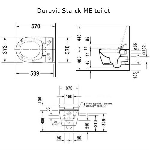 Duravit ME / Senso Wash Slim WC pakke - INKL. SDE
