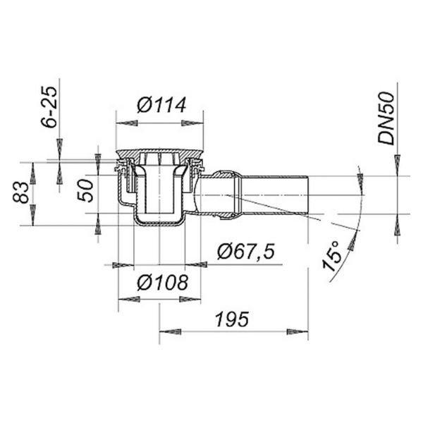 Breuer NOA Flatline - afrundet bundkar - model 1883 - radius 550