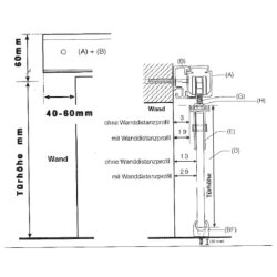 Breuer One glasskydedr p skinne - Klart glas - 880x2035mm - OUTLET
