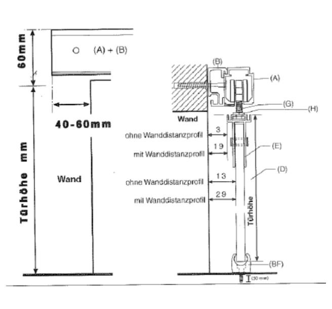 Breuer One glasskydedr p skinne - Klart glas - 880x2035mm - OUTLET