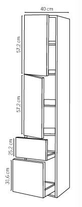 Front 173 cm h�jskab