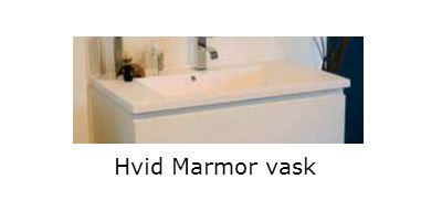 Cass�e Hvid St�bemarmor vask til m�bel 121 cm
