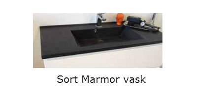 Cass�e Sort St�bemarmor vask til m�bel