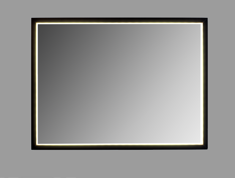 Milano Spejl med sort ramme - Indirekte LED lys - 2 strrelser
