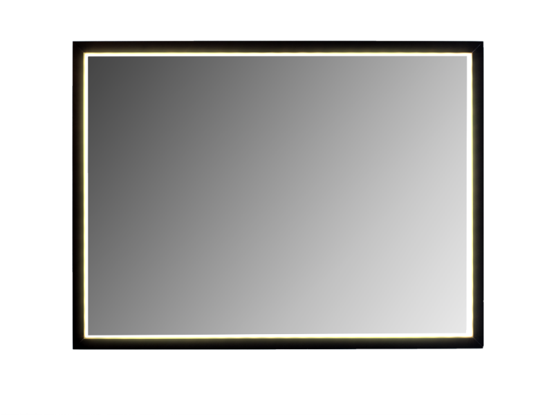 Milano Spejl med sort ramme - Indirekte LED lys - 2 strrelser 60x80 cm