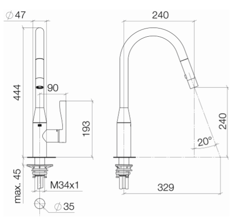 Dornbracht Sync - Kkkenvandhane- med udtrk