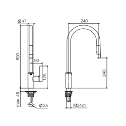 Dornbracht Tara Ultra - Kkkenvandhane- med udtrk