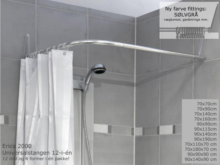 Erica 12 i en - Forh�ngsstang - Hvid eller Krom