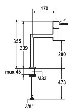 KWC Ono - 90 grader - armatur til bowlevask - OUTLET