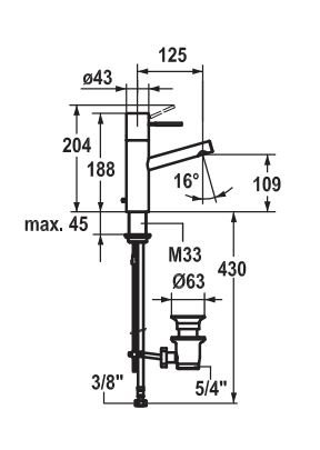 KWC Ono - hndvask armatur m. bundventil