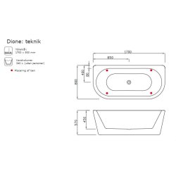 Dione badekar - 170x80 - Neptun
