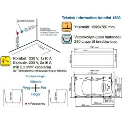 Spabad Ametist - 4 strrelser - Dyb model