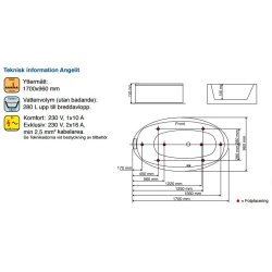 Neptun Angelit spabad - Fritst�ende - 170x96 cm