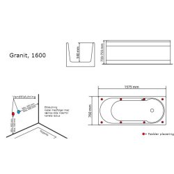 Spabad Granit 157,5x76,0 cm - Dyb model