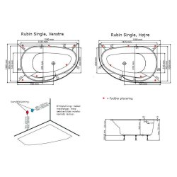 Rubin Single 158x100 cm spabad - Dyb model