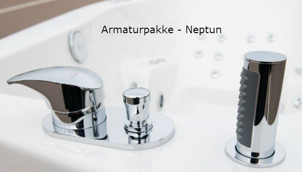 Neptun armatur og bruser pakke til badekar