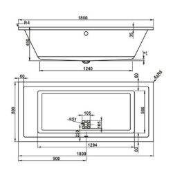 Camilla rektangulrt badekar