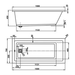 Camilla rektangulrt badekar