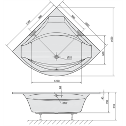 Rosana hjrnebadekar, 140x140 cm