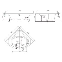 Royal Vigga 140x140 cm hj�rne spabad