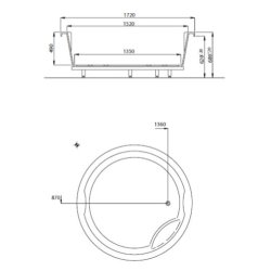 Round �172 cm rundt spabad