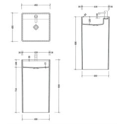 Balneo Tower Fritst�ende h�ndvask - Solid Surface